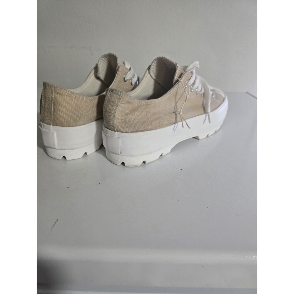 Sincerely Jules Vasco Tan Canvas Platform Sneakers Sz 9M - Picture 8 of 8